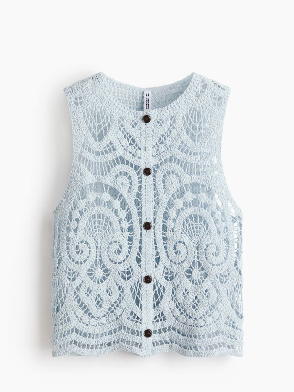 New H&M Blue Crochet Sleeveless Top